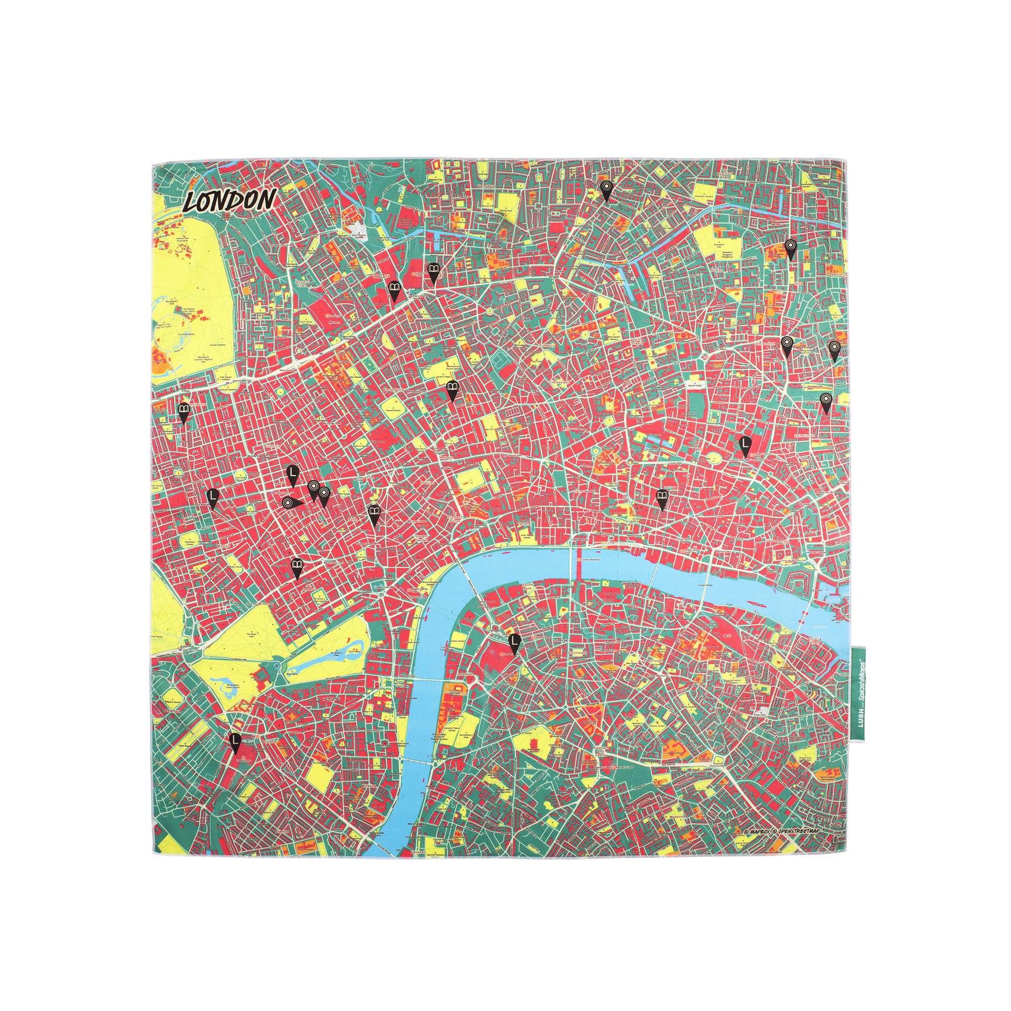 Lush London Splash Map gift wrap 70x70cm - British product