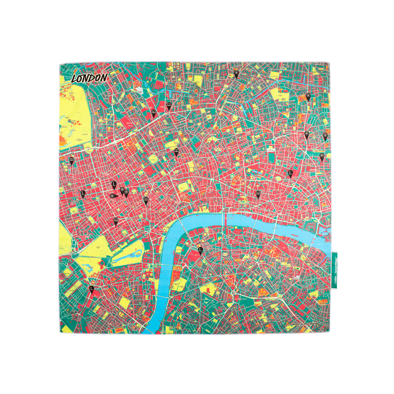 Lush London Splash Map gift wrap 70x70cm - British product