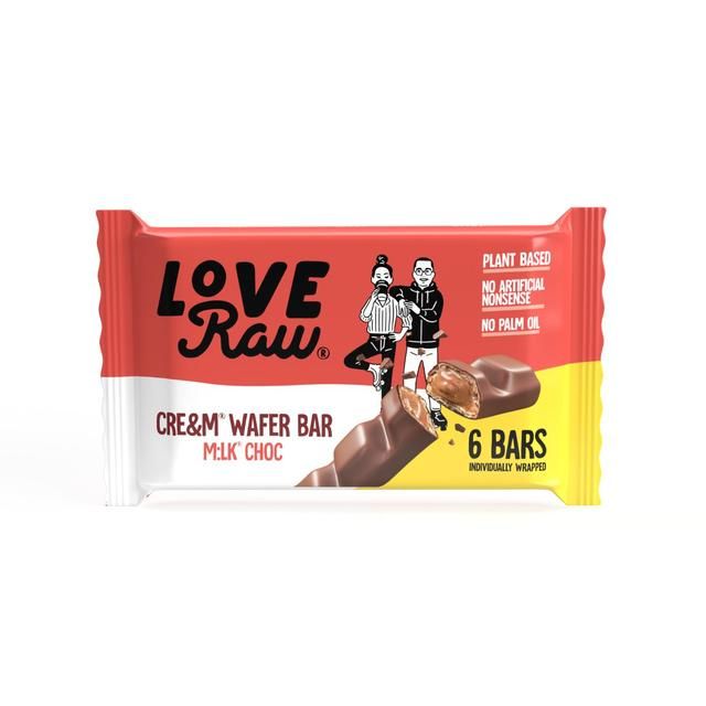 LoveRaw M!lk Choc Crea&amp;amp;m Wafer Bar Multipack   6 x 21.5g