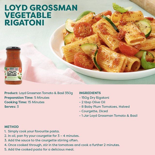 Loyd Grossman Tomato &amp; Bazsalikom tésztaszósz 350g