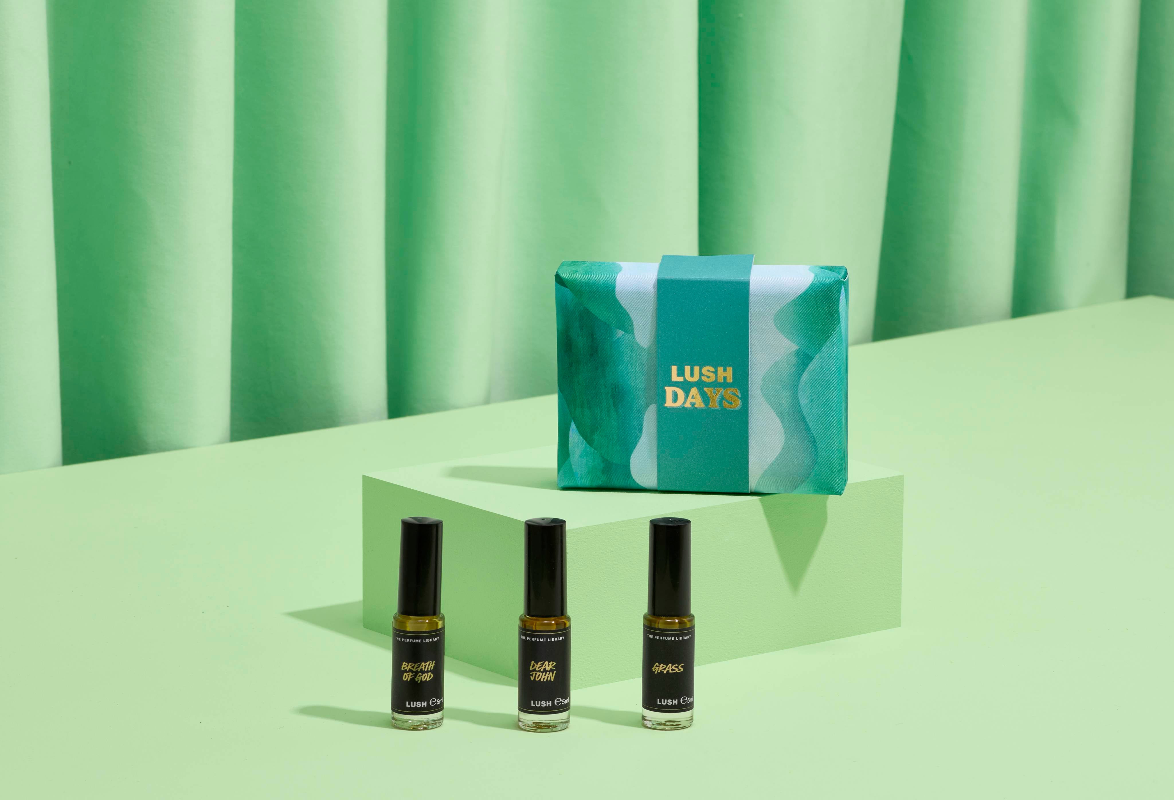 Lush perfume discovery gift box with three 5ml fragrances (British brand)
