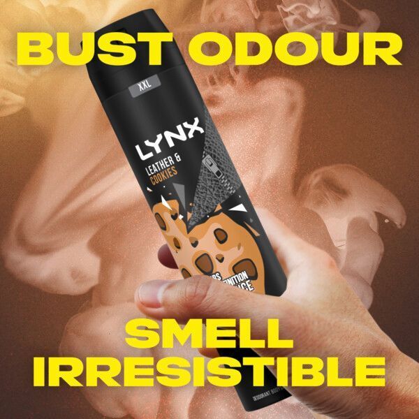 Lynx Men Leather &amp; Cookies Bodyspray Deodorant Aerosol 250ml