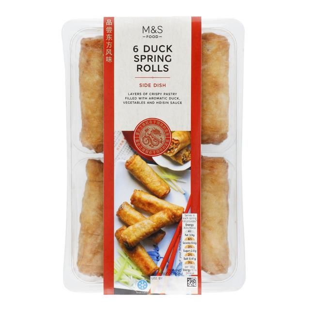 M&amp;amp;S 6 Duck Spring Rolls   215g