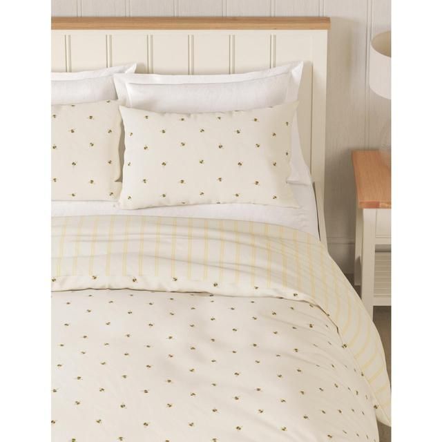 M&amp;amp;S Bee Stripe Bedset Single- King Ochre