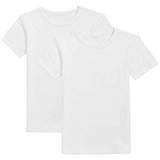 M&amp;amp;S Boys Thermal Cotton Blend Short Sleeve White Vests 2 Pack 2-12 Years