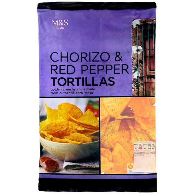 M&amp;amp;S Chorizo &amp;amp; Red Pepper Tortilla Chips   200g