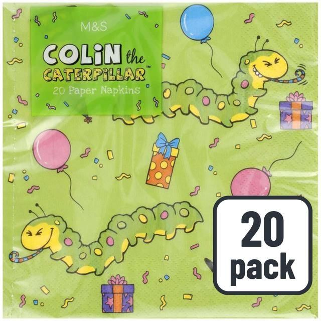 M&amp;amp;S Colin &amp;amp; Connie Caterpillars Napkins   20 per pack