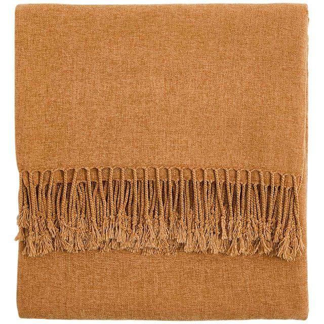 M&amp;amp;S Collection Chenille Plain Throw One Size Caramel