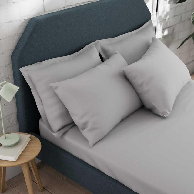 M&amp;amp;S Cotton Rich Fitted Sheet Super King (6 ft) Silver Grey