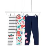 M&amp;amp;S Cotton Rich Garden Leggings 3 Pack 2-7 Years Ivory
