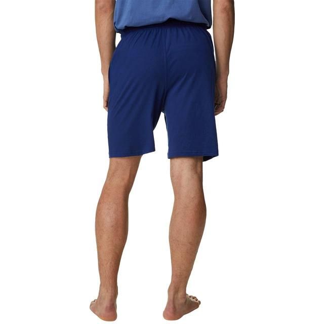 M&amp;amp;S Cotton Rich Jersey Shorts S-XL Blue