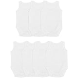 M&amp;amp;S Cotton Sleeveless Bodysuits 7 Pack White
