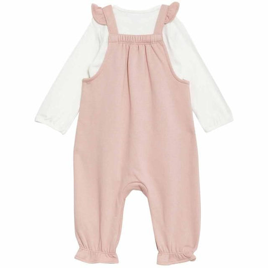 M&S Frill Bunny Dungaree 0 Months-3 Years Pink