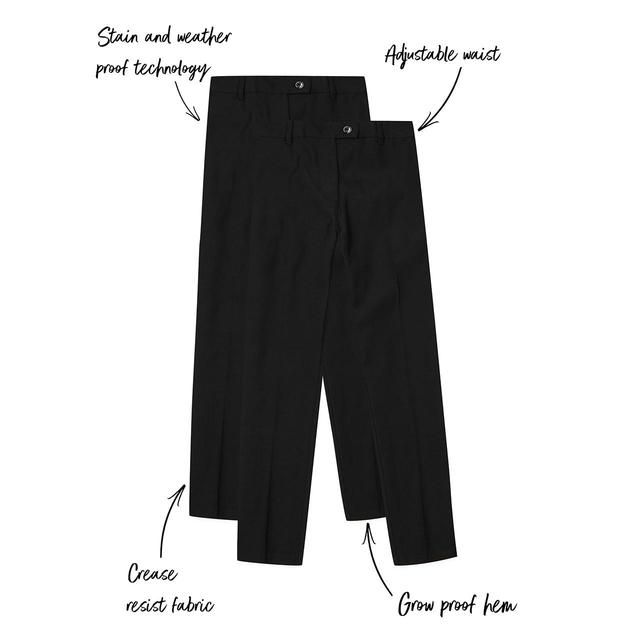 M&amp;amp;S Girls 2pk Black Skinny Leg School Trousers 4-14 Years