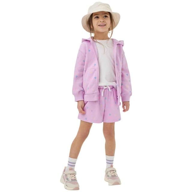 M&amp;amp;S Girls Cotton Rich Zip Hoodie 2-7 Years Pink