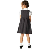 M&amp;amp;S Girls Jersey Heart Pocket School Pinafore 3-12 Years Grey