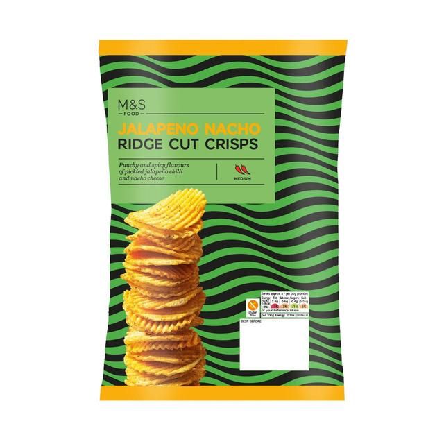 M&amp;amp;S Jalapeno Nacho Ridge Cut Crisps   135g