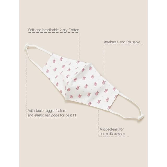 M&amp;amp;S Kids Covid Face Coverings Percy Pig   5 per pack