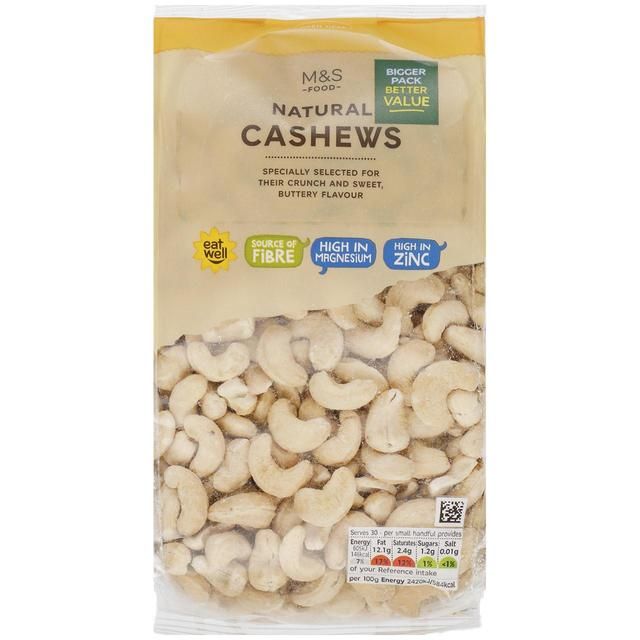 M&S Natural Cashew Nuts   750g