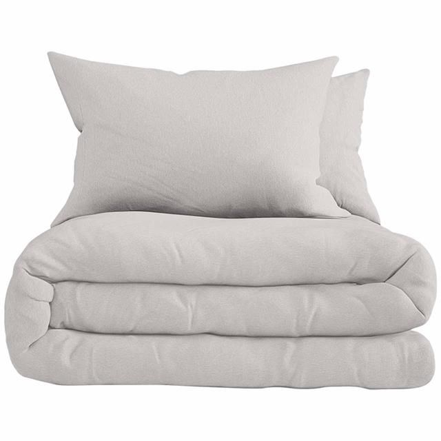 M&amp;amp;S Pure Brushed Cotton Bedding Set Silver Grey