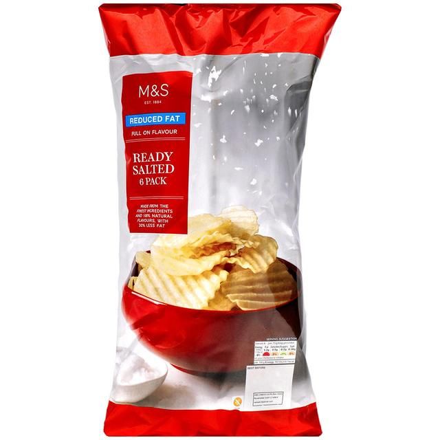 M&amp;amp;S Reduced Fat Ready Salted Crisps Multipack   6 per pack