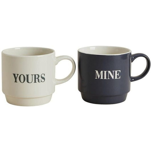 M&S Set of 2 Mine & Yours Mug One Size Multi   2 per pack