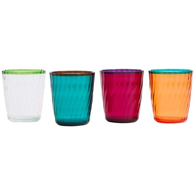 M&S készlet 4 db Ikat Brights Two Tone pohárból 4 db csomagonként