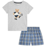 M&amp;amp;S Spencer Bear Football Shorties 1-10 Years Grey