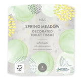 M&amp;amp;S Spring Meadows Decorated Toilet Paper   4 per pack