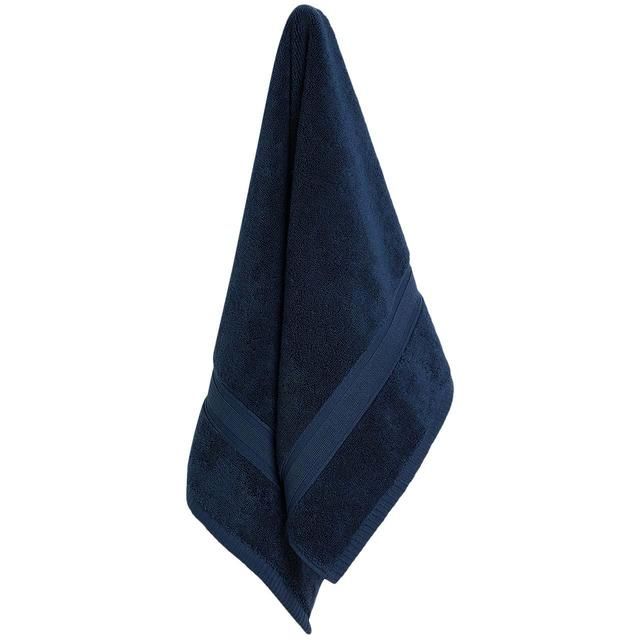 M&amp;amp;S Super Soft Pure Cotton Antibacterial Towel 2pk Face Towels Dark Navy   2 per pack