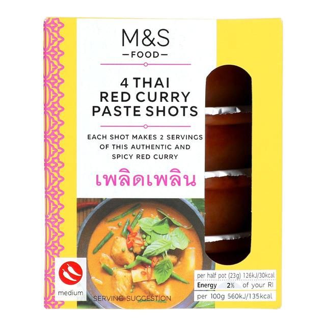 M&amp;S thai vörös curry paszta shots 4 x 45 g