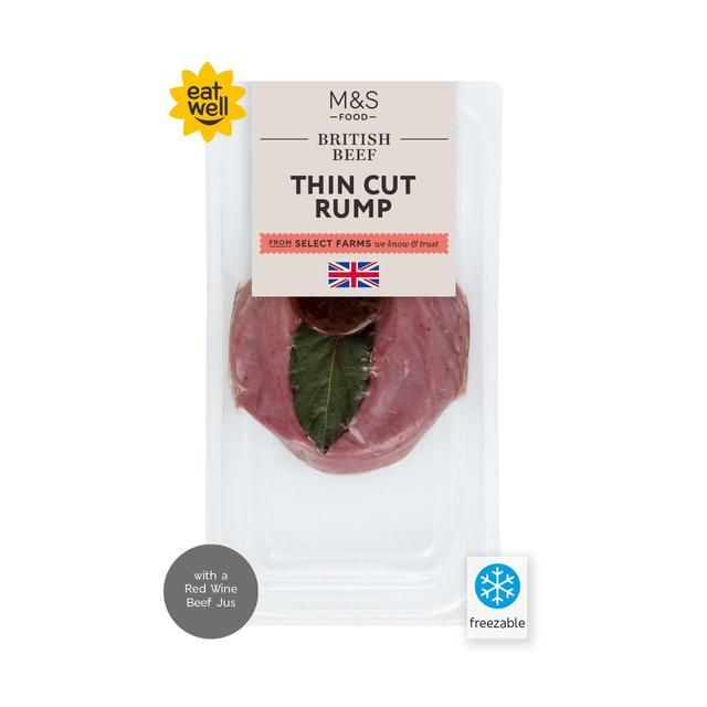 M&amp;amp;S Thin Cut Rump Steak with Red Wine Beef Jus   190g