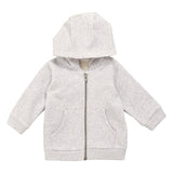 M&amp;amp;S Unisex Cotton Zip Hoodie 0-3 Months Grey Marl