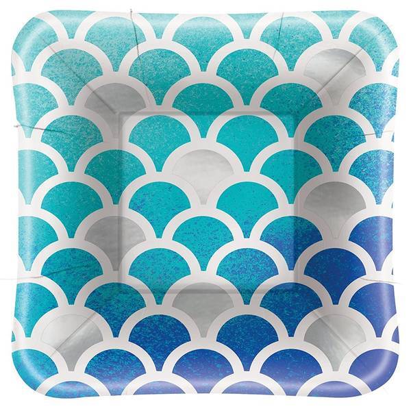 Unique Party Foil Scallop Appetiser Plates (Pack of 8)