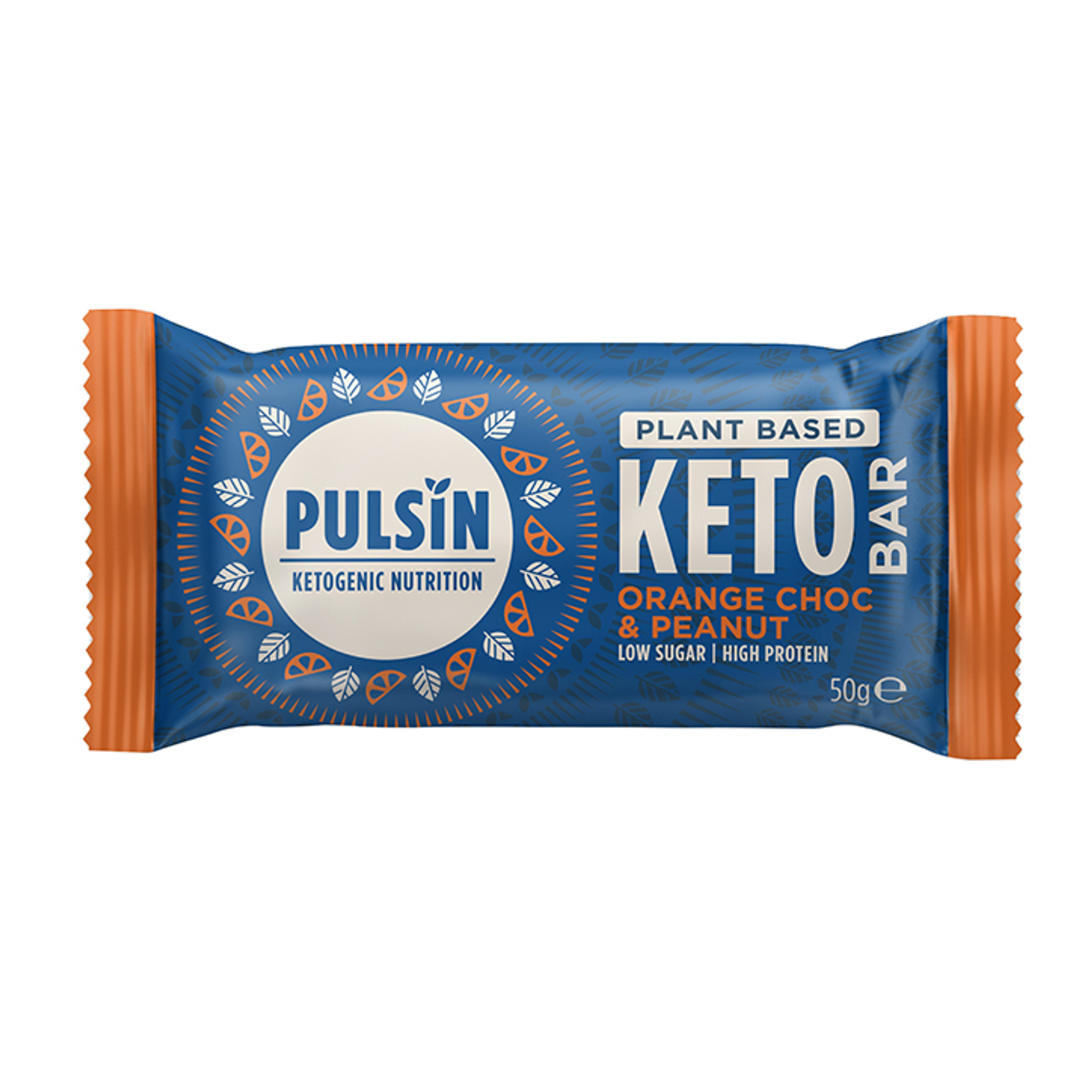 Pulsin Choc Fudge & Peanut Keto Bar 50g - Orange Chocolate & Peanut