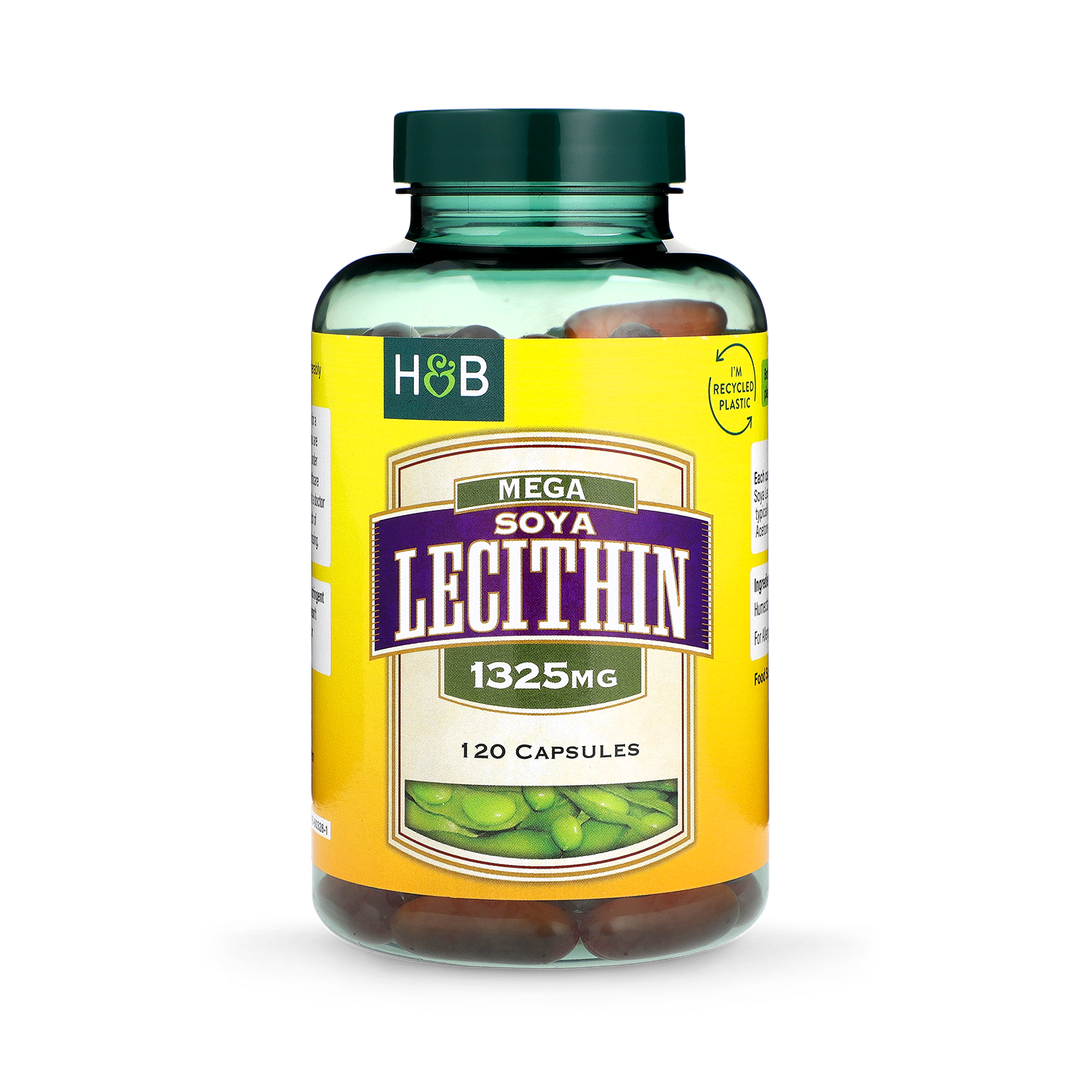 Holland Barrett Mega Soya Lecithin Fat Emulsifier 120 Capsules 1325mg