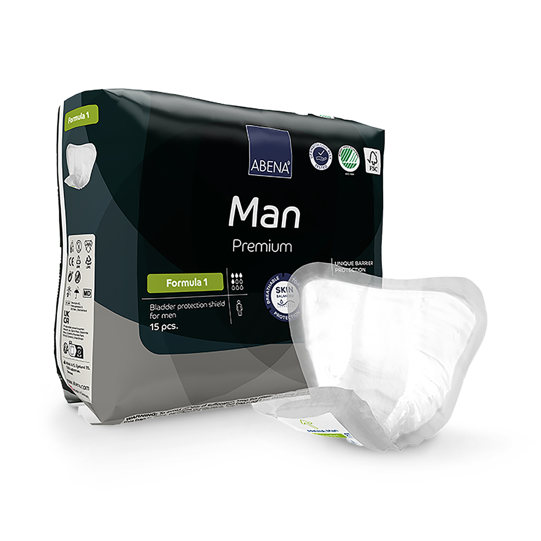 Abena Man Formula 1 Premium 450ml Absorbency 15 Incontinence Pads