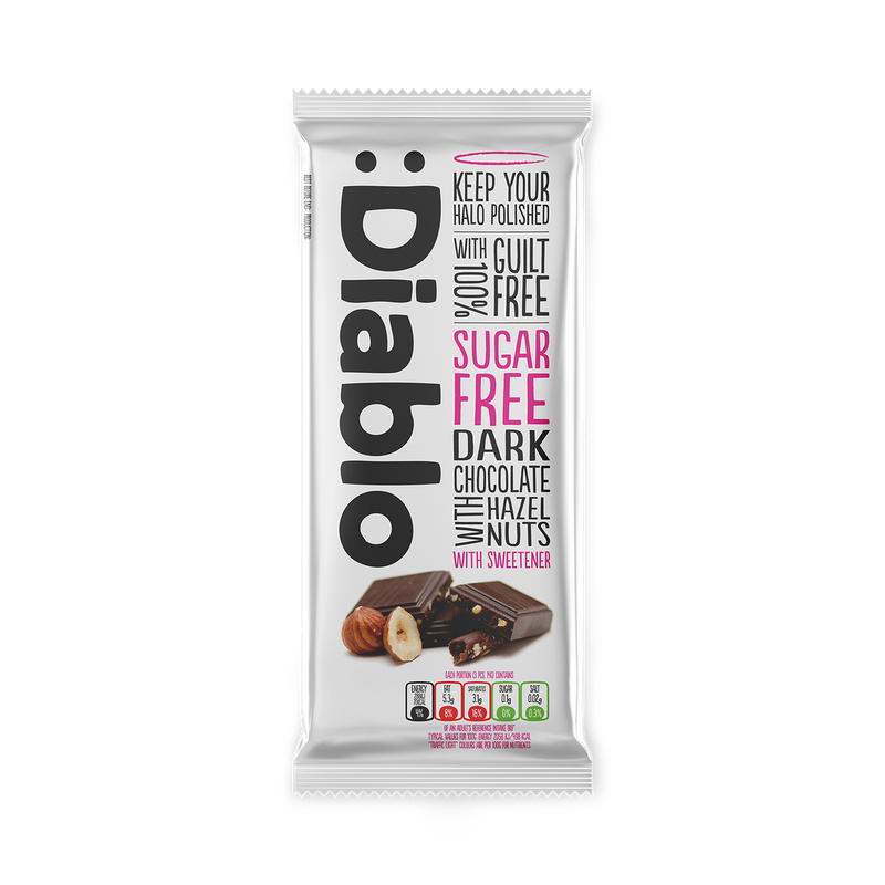 Diablo Sugar Free Dark Chocolate with Hazelnuts Bar 85g
