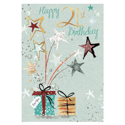 Superdrug Simon Elvin Stars 21st Birthday Card (Pack of 6)- Buy online at McGrocer