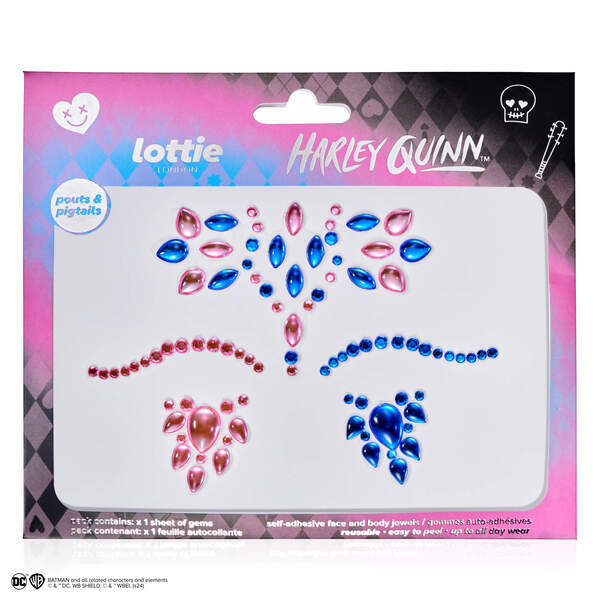 Lottie London x Harley Quinn Pouts & Pigtails Gesichts- &amp; Körperjuwelen