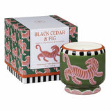 Paddywax Ceramic Soy Candle Tiger Black Cedar & Fig