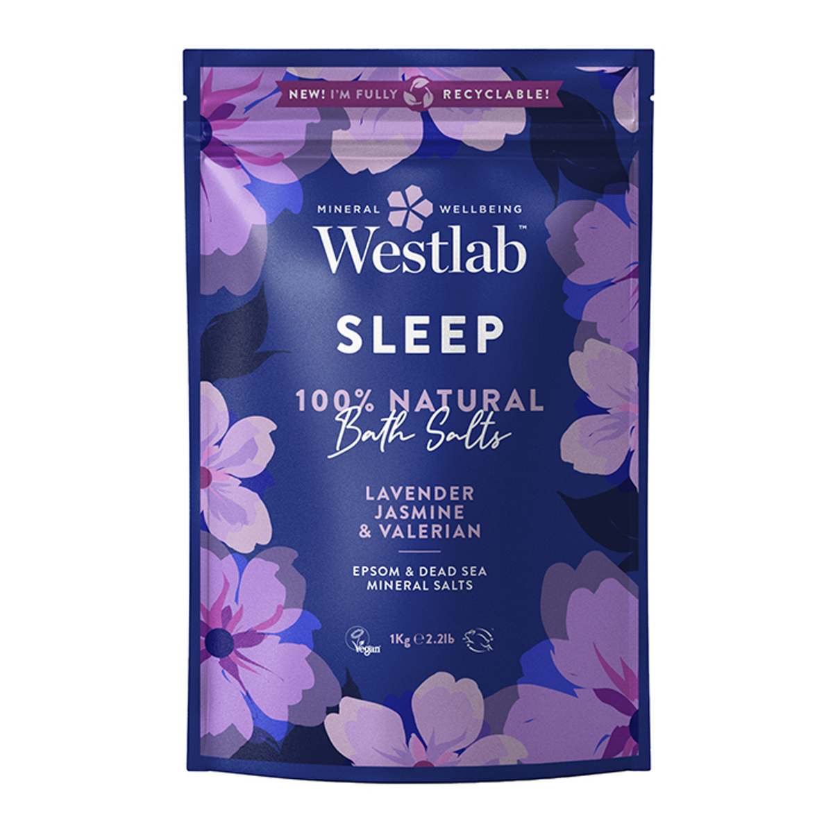 Lavender and Jasmine Mineral Bath Salts with Valerian 1kg