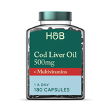 Holland Barrett Pure Cod Liver Oil Multivitamins 500mg 180 Capsules