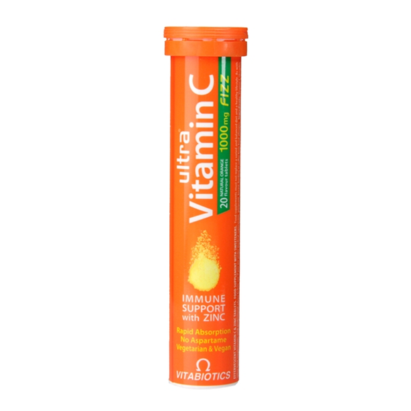 Effervescent Vitamin C 1000mg and Zinc Immune Support Tablets Orange Flavour