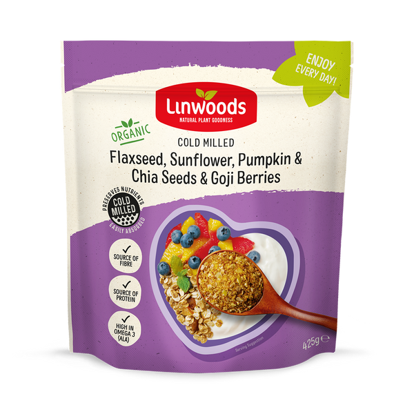 Linwoods Milled Flaxseed Sunflower Pumpkin Chia Seeds Goji Berries 425g