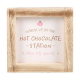 Something Different Hot Chocolate Station Wood Frame Sign