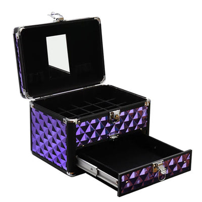 Superdrug Livingandhome 2in1 Diamond Pattern Makeup Case with Mirror- Buy online at McGrocer