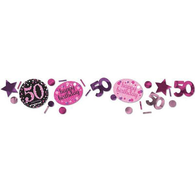 Amscan 1,2 oz Rosa 50-årsdag Glitrende Konfetti