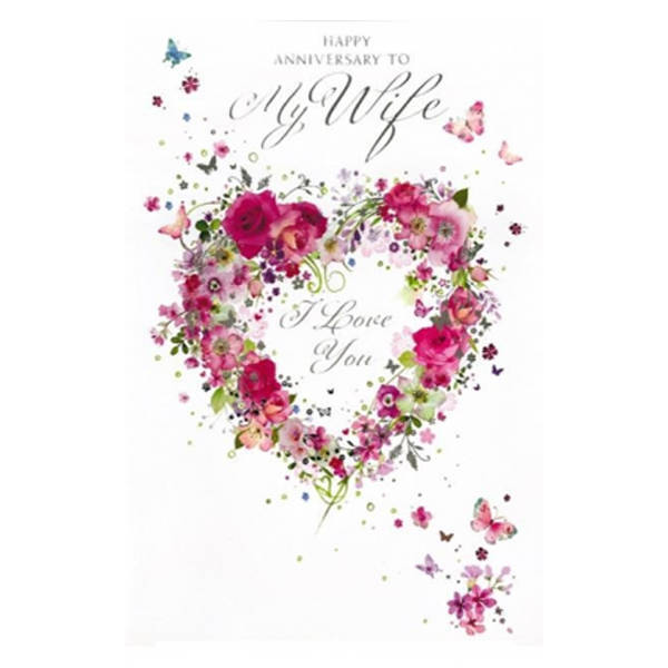 Simon Elvin Happy Anniversary To My Wife Card (Pack of 6)