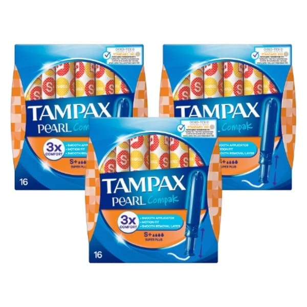 Tampax Pearl Compak Super Plus with Applicator Triple Bundle